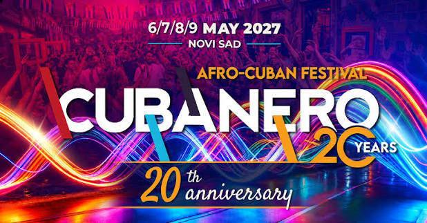 Official poster for Cubanero Salsa Festival 2027, Novi Sad, Serbia