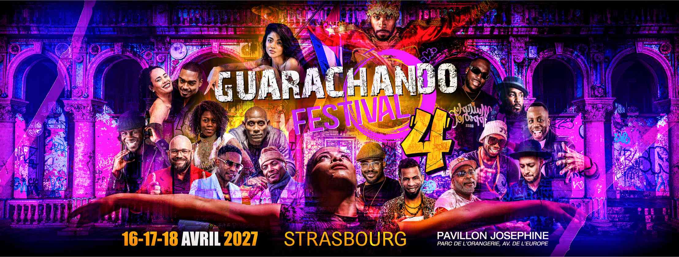 Official poster for Guarachando Festival 4, 2027, Strasbourg, France
