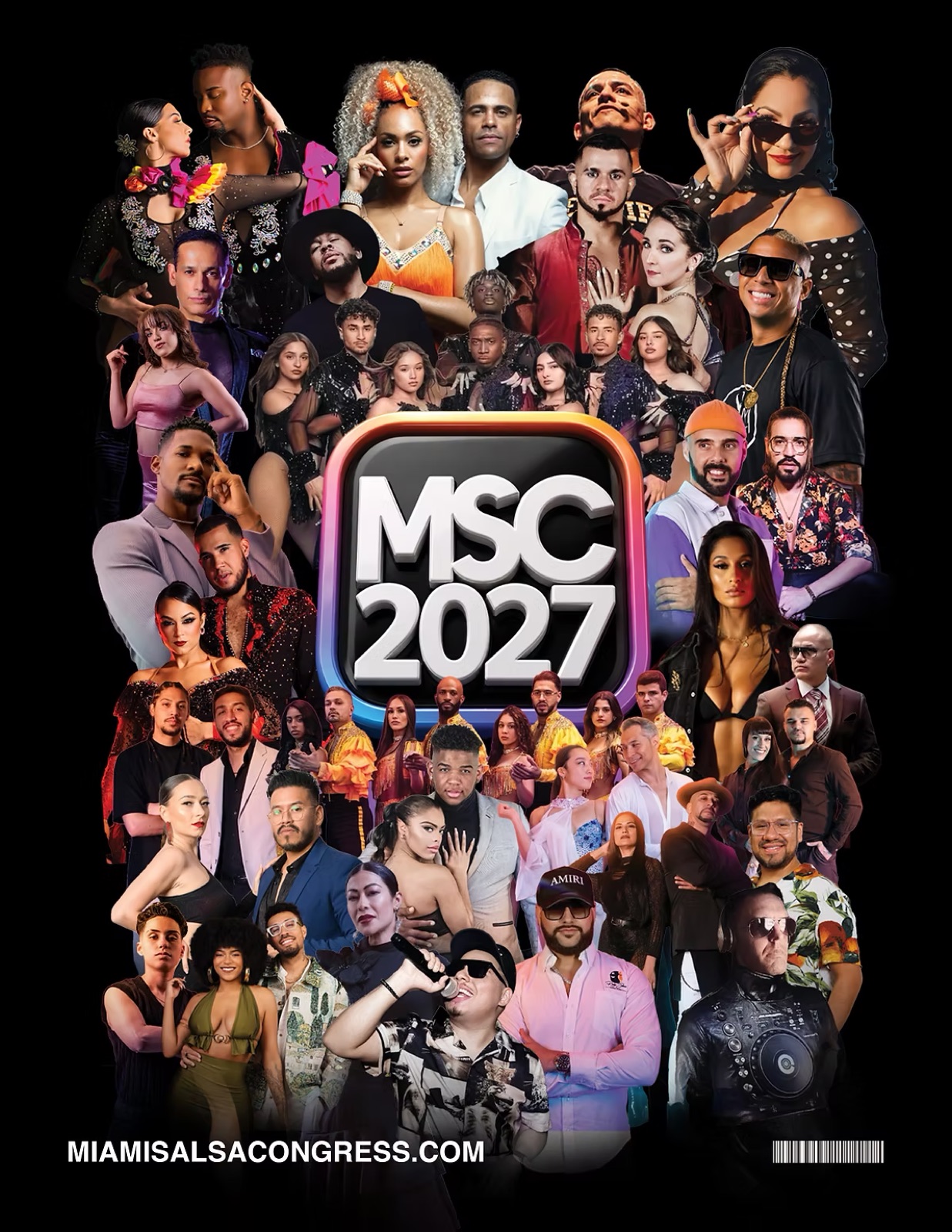 Official poster for Miami Salsa Congress 2027, Miami, USA